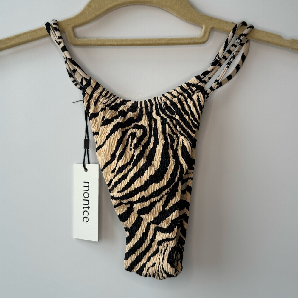 NWT Montce Zebra Micro Scrunch Brasil Bikini Bottom